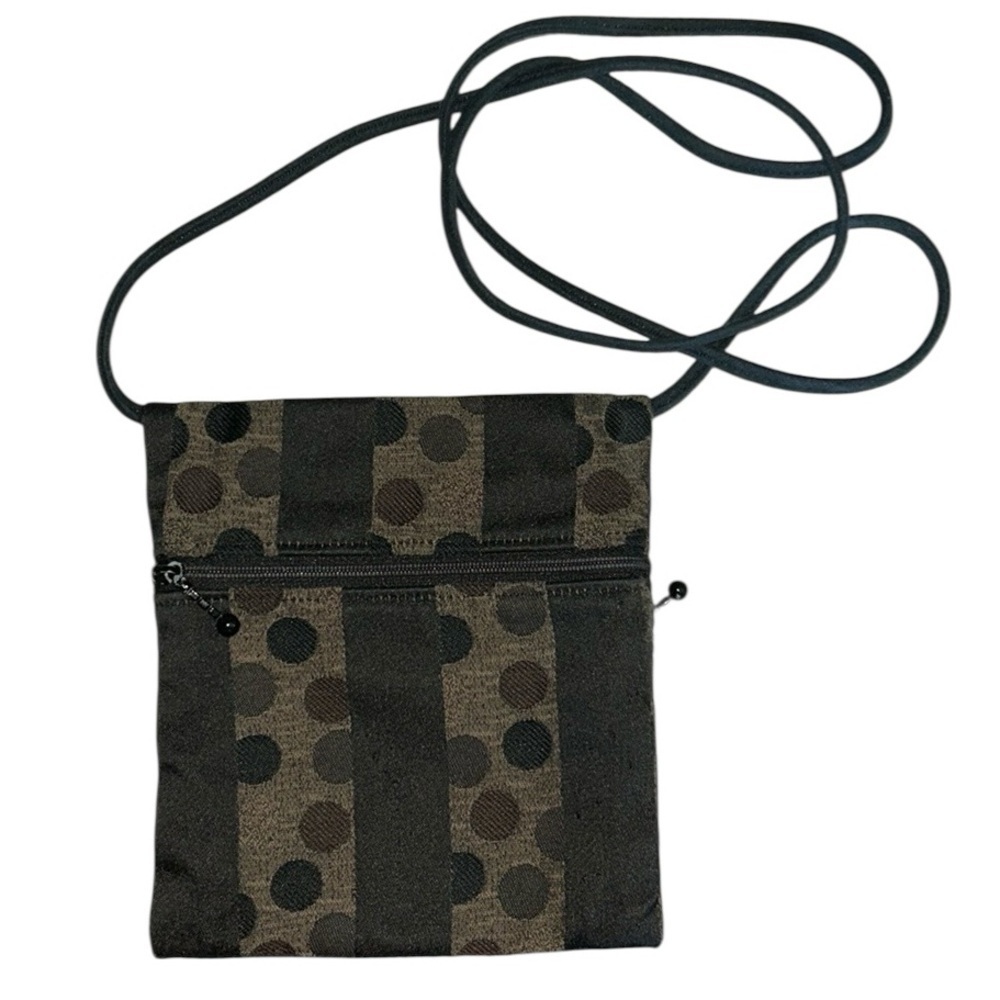 Maruca Colorado Cupcake Handmade Small Crossbody Black and Brown Jacquard Fabric